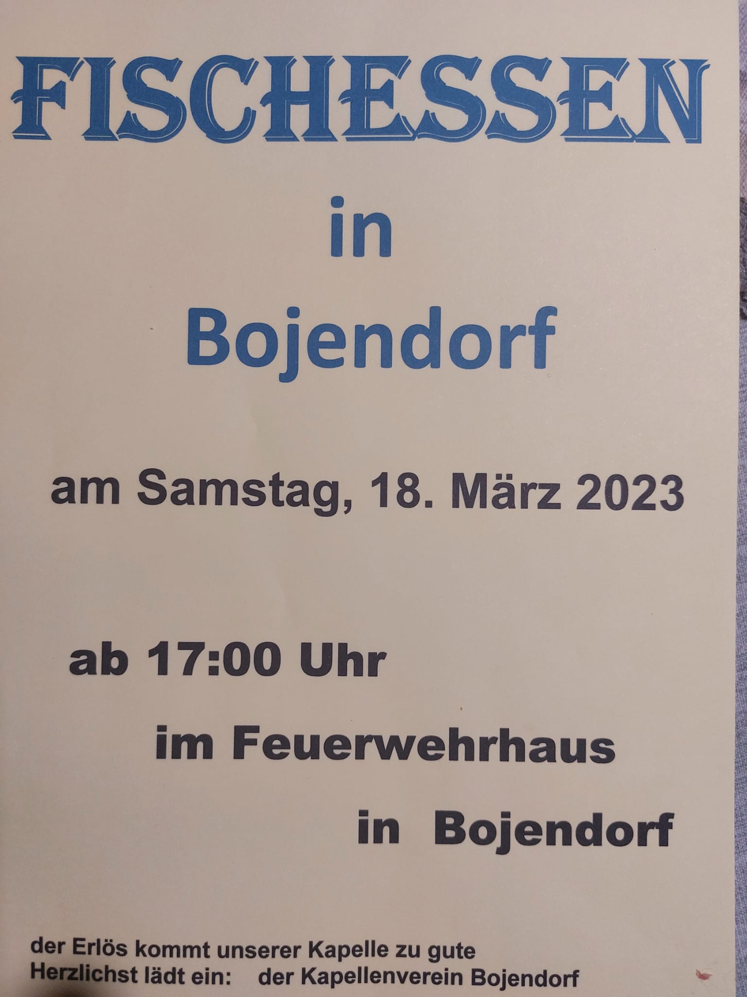 Einladung Fischessen Bojendorf