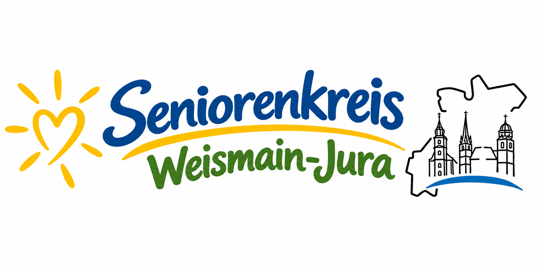 Logo Seniorenkreis Weismain-Jura mit gelben Herz und SSB-Logo